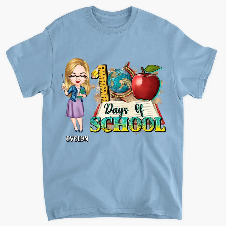 100 Days Of School - Personalized Custom T-shirt - Teacher's Day, Appreciation Gift For Teacher
