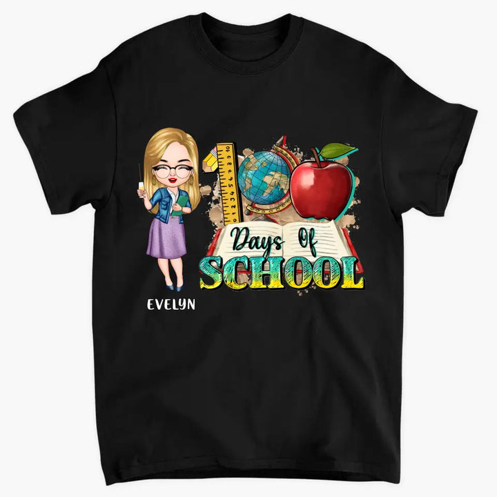 100 Days Of School - Personalized Custom T-shirt - Teacher's Day, Appreciation Gift For Teacher