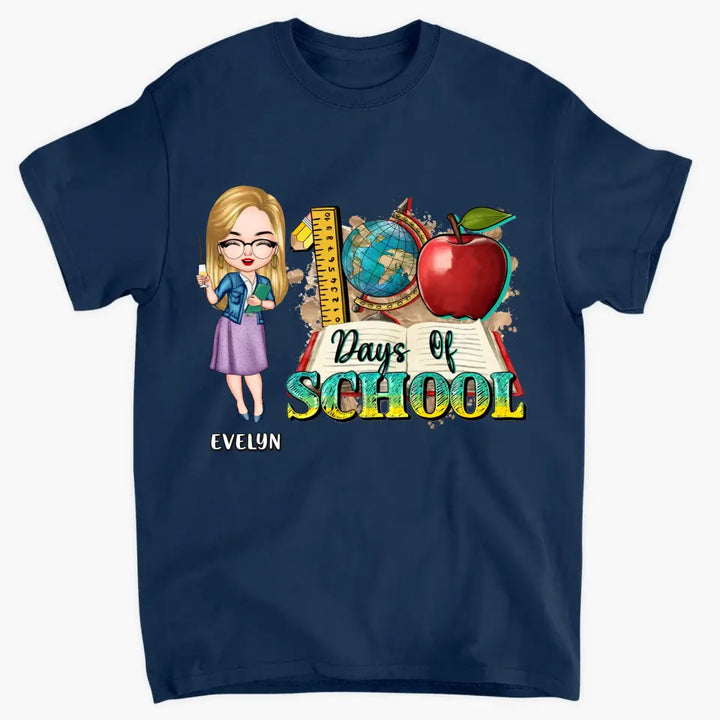 100 Days Of School - Personalized Custom T-shirt - Teacher's Day, Appreciation Gift For Teacher