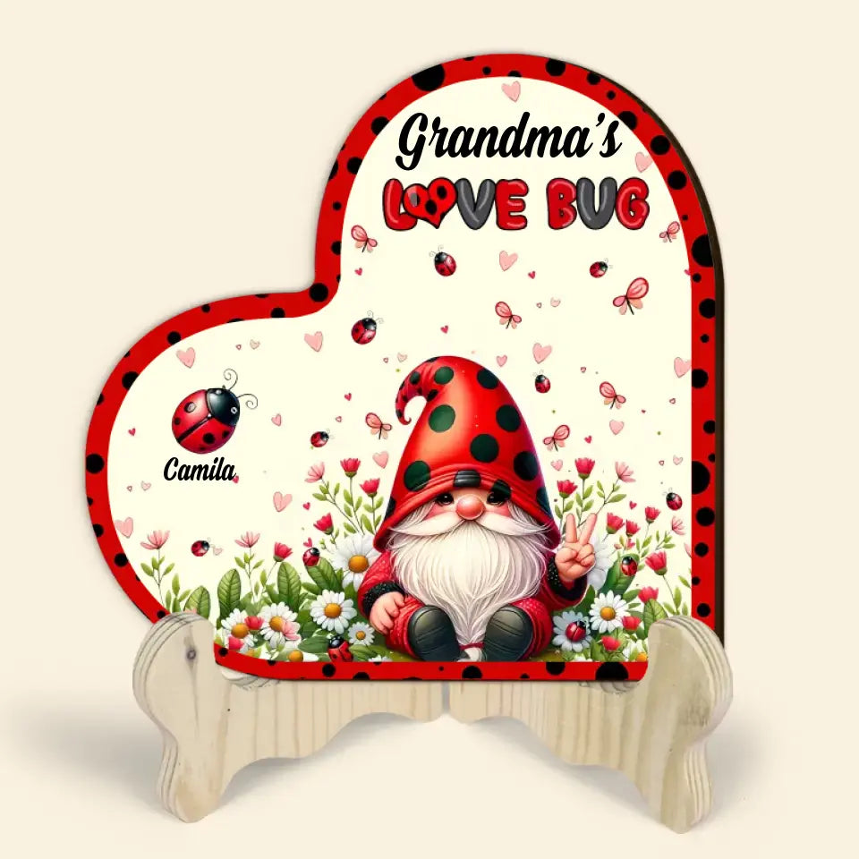 Grandmas Love Bugs V2 - Personalized Custom 2-Layer Wooden Sign - Gift For Family Members, Grandma, Mom