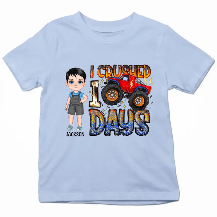 I Crushed 100 Days - Personalized Custom Youth T-shirt - Gift For Kids, Family Members