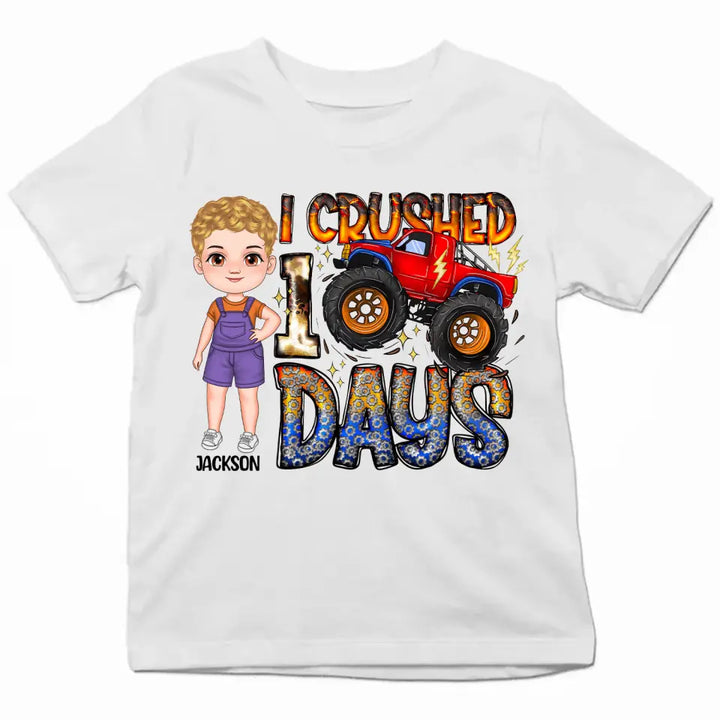 I Crushed 100 Days - Personalized Custom Youth T-shirt - Gift For Kids, Family Members