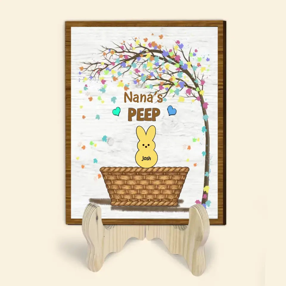 Best Grandma Ever Grandma Peeps - Personalized Custom 2-Layer Wooden Plaque - Easter Gift For Family Members, Grandma, Mom