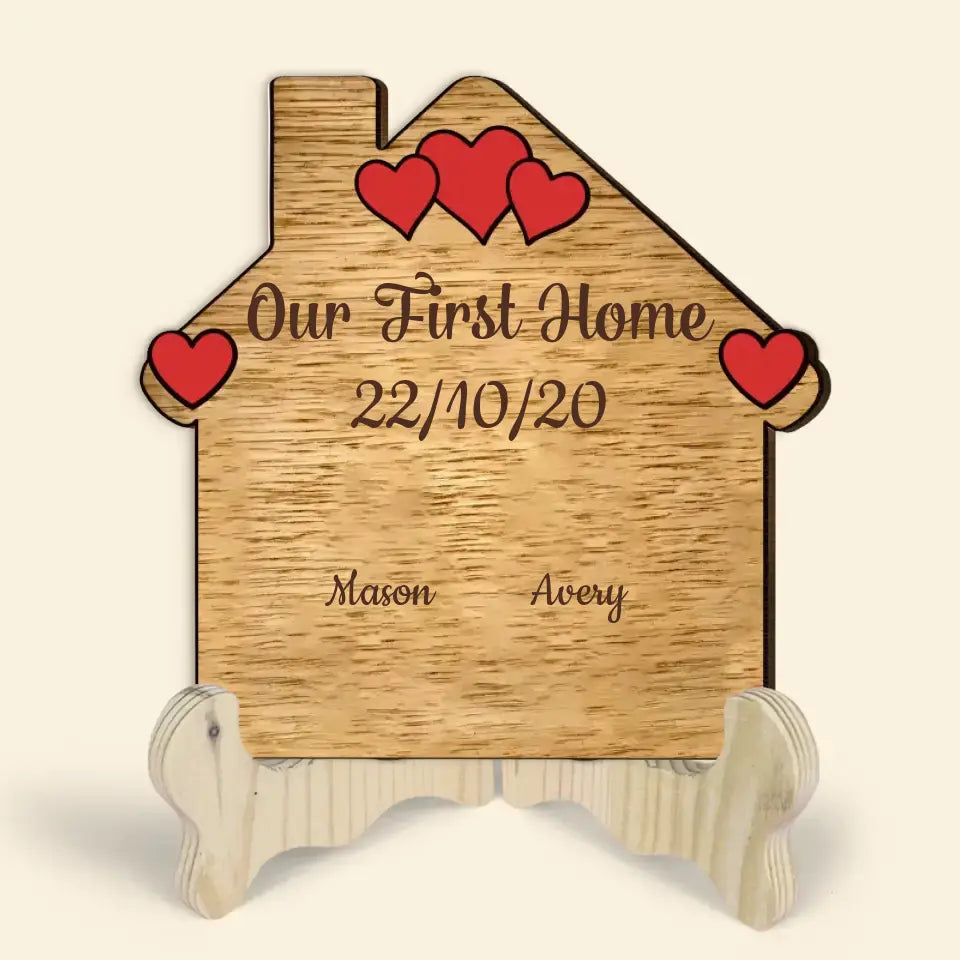 Our Home - Personalized Custom 2-Layer Wooden Sign - Valentine's Day, Anniversary Gift For Couple, Husband, Wife, Boyfriend