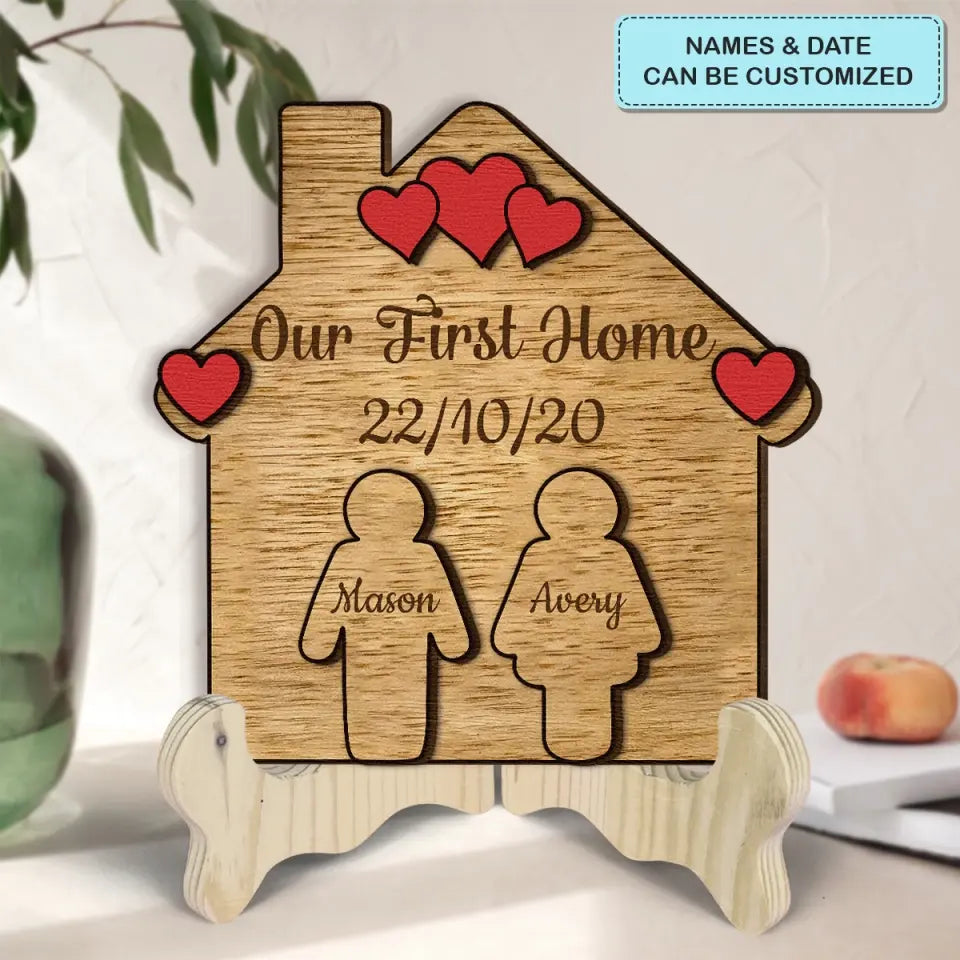 Our Home - Personalized Custom 2-Layer Wooden Sign - Valentine's Day, Anniversary Gift For Couple, Husband, Wife, Boyfriend