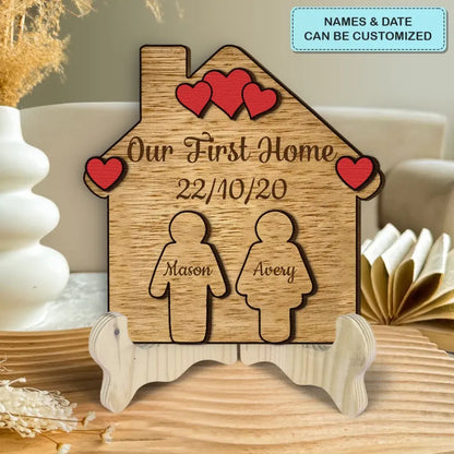 Our Home - Personalized Custom 2-Layer Wooden Sign - Valentine's Day, Anniversary Gift For Couple, Husband, Wife, Boyfriend