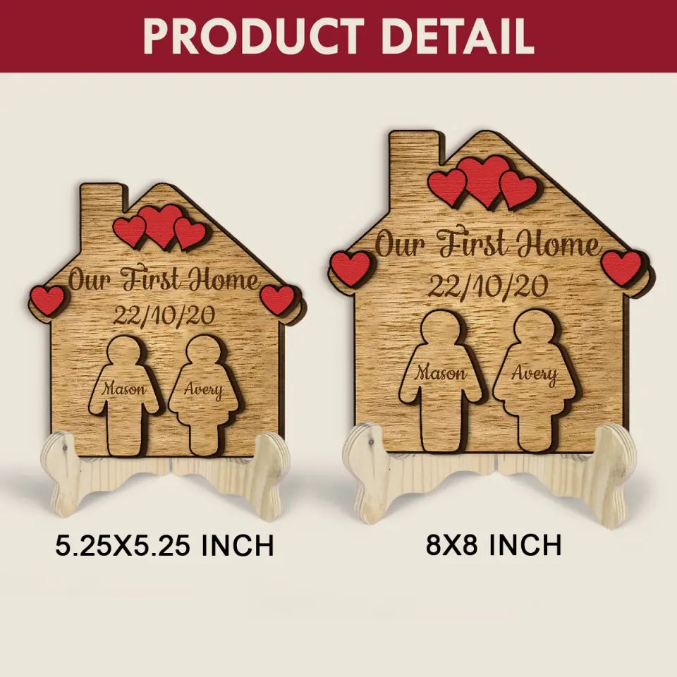 Our Home - Personalized Custom 2-Layer Wooden Sign - Valentine's Day, Anniversary Gift For Couple, Husband, Wife, Boyfriend
