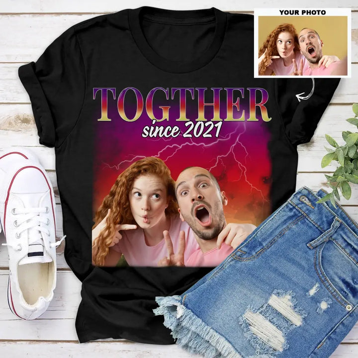 Together Since - Personalized Custom T-shirt - Valentine's Day, Anniversary Gift For Couple, Husband, Wife, Boyfriend, Girlfriend