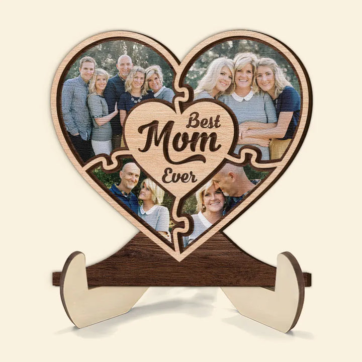 Best Mom Ever - Personalized Custom 2-Layer Wooden Plaque - Mother's Day Gift For Family Members, Grandma, Mom