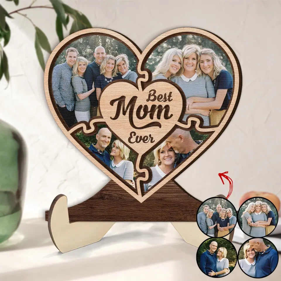 Best Mom Ever - Personalized Custom 2-Layer Wooden Plaque - Mother's Day Gift For Family Members, Grandma, Mom