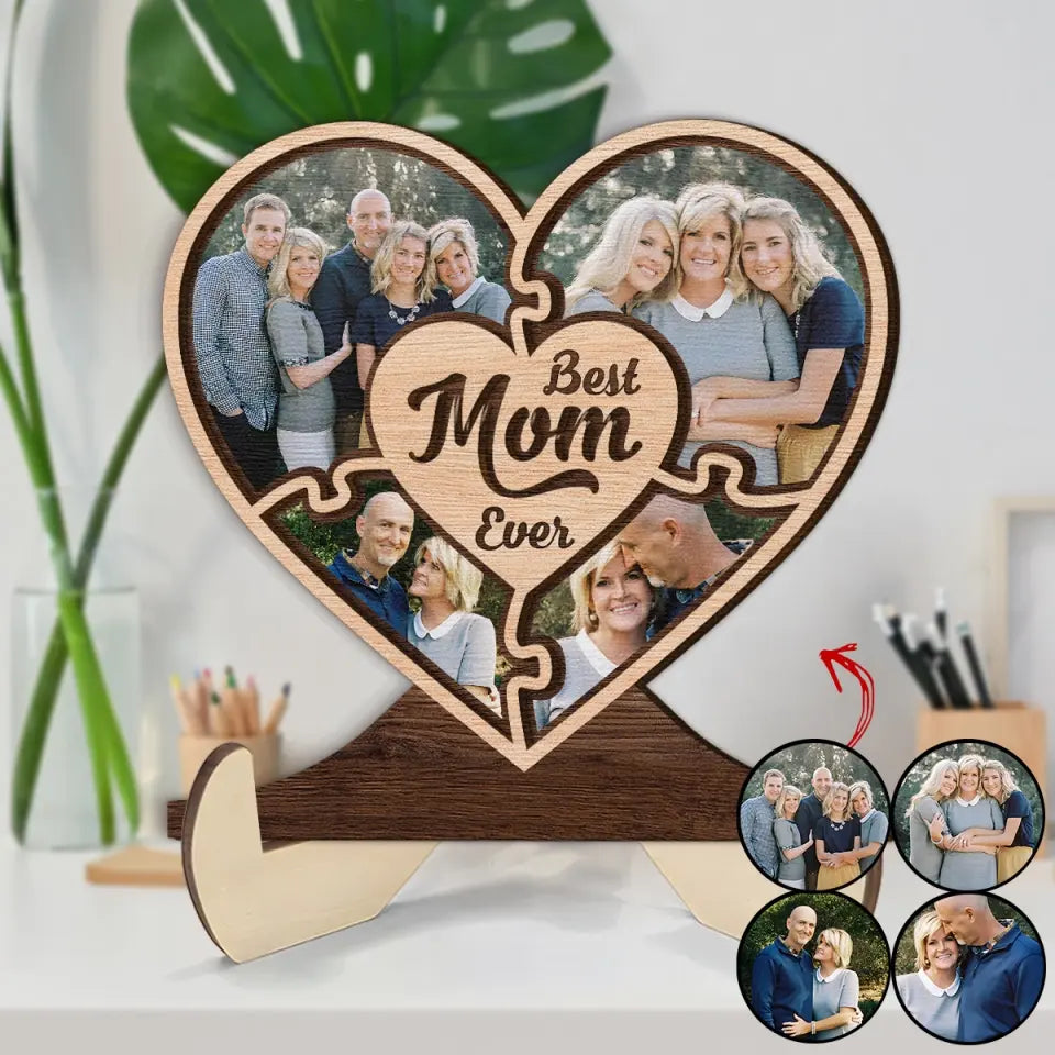 Best Mom Ever - Personalized Custom 2-Layer Wooden Plaque - Mother's Day Gift For Family Members, Grandma, Mom