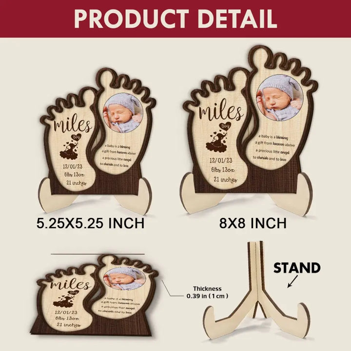 A Baby Is A Blessing - Personalized Custom 2-Layer Wooden Plaque - Gift For Family Members, Mother, Father