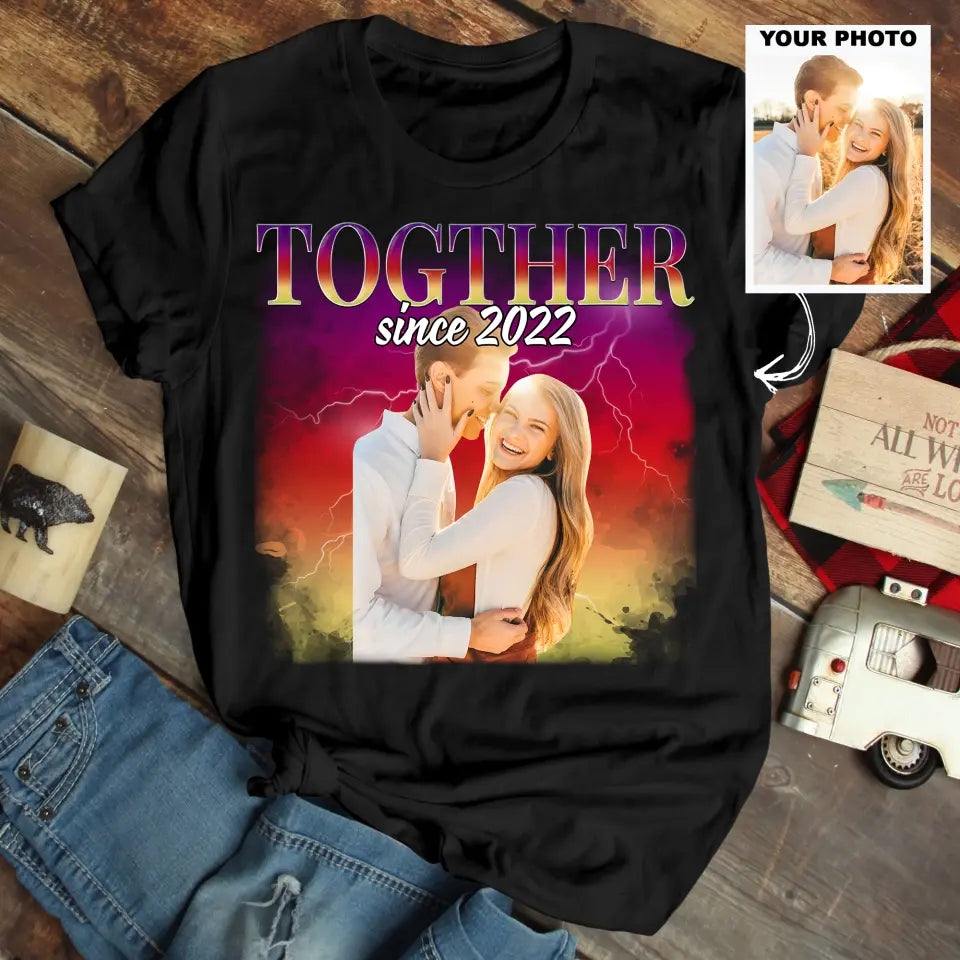 Together Since - Personalized Custom T-shirt - Valentine's Day, Anniversary Gift For Couple, Husband, Wife, Boyfriend, Girlfriend