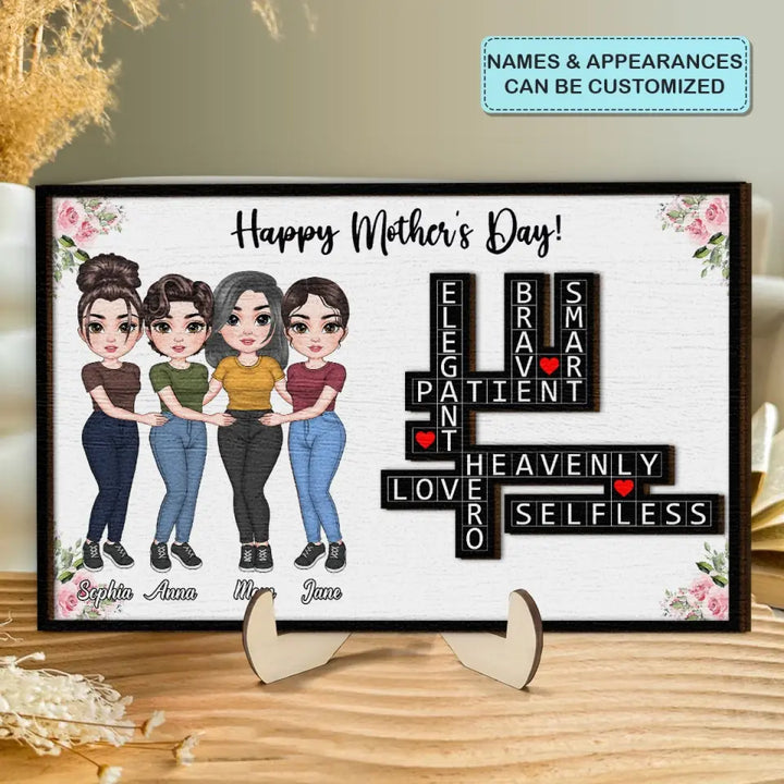 Happy Mothers Day - Personalized Custom 2-Layer Wooden Plaque - Mother's Day Gift For Family Members, Mom