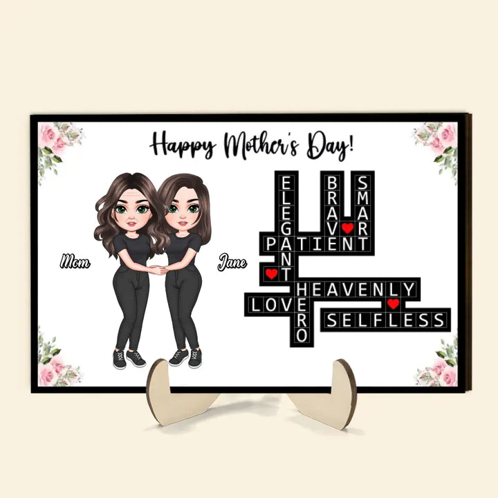 Happy Mothers Day - Personalized Custom 2-Layer Wooden Plaque - Mother's Day Gift For Family Members, Mom