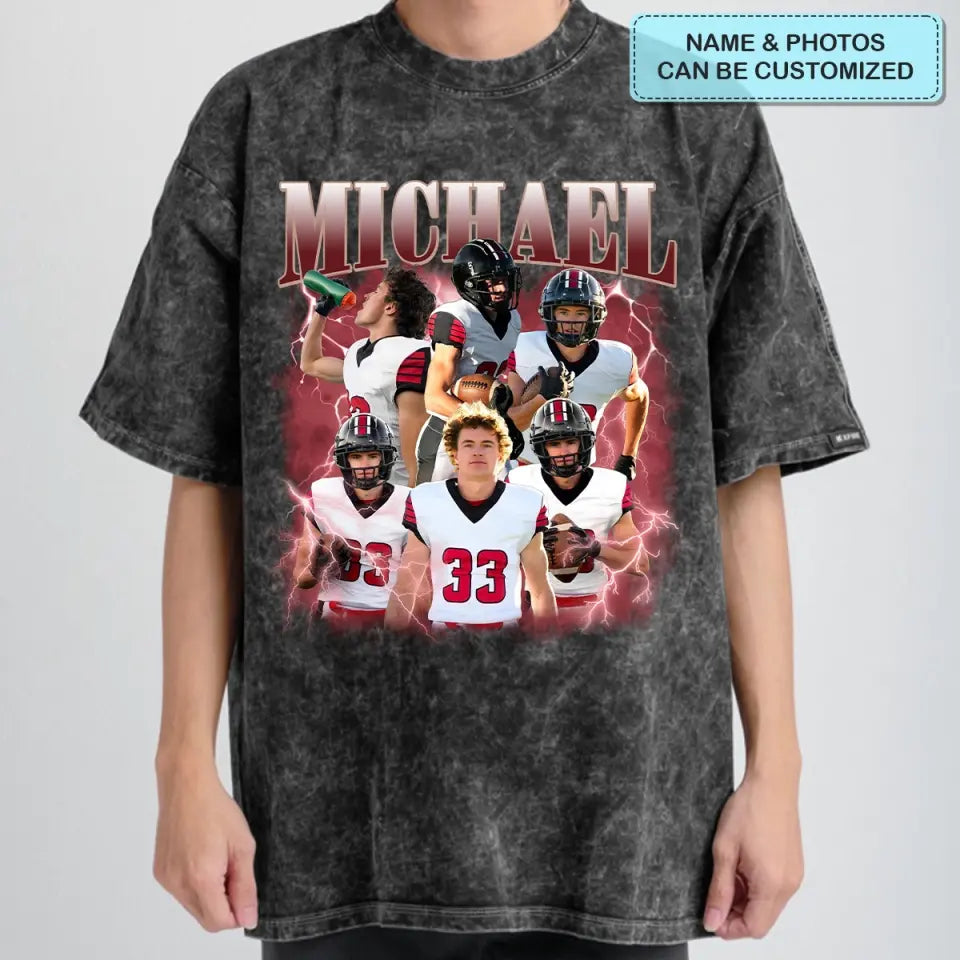 Custom Retro 90s Football - Personalized Custom T-shirt - Gift For Football Lover, Boyfriend AGCHA009