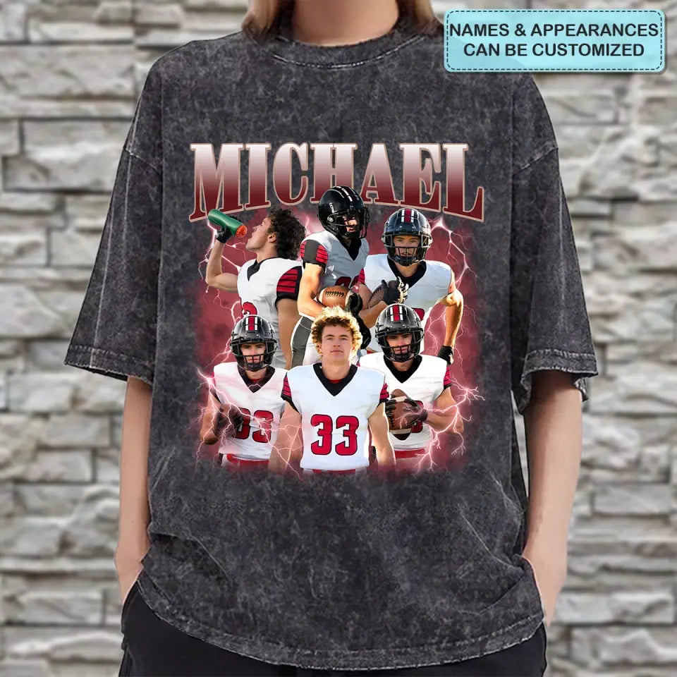 Custom Retro 90s Football - Personalized Custom T-shirt - Gift For Football Lover, Boyfriend AGCHA009