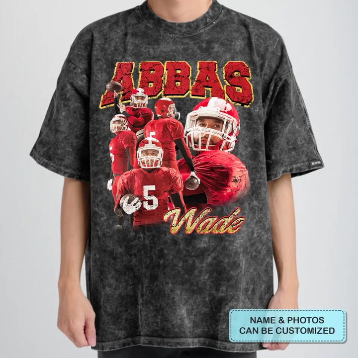 Custom Vintage 90s Football - Personalized Custom T-shirt - Gift For Football Lover, Boyfriend AGCHA0011