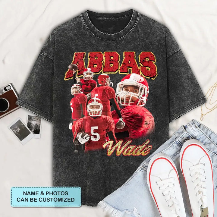 Custom Vintage 90s Football - Personalized Custom T-shirt - Gift For Football Lover, Boyfriend AGCHA0011