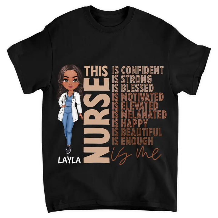 This Nurse Is Confident Strong Blessed - Personalized Custom T-shirt - Nurse's Day, Appreciation Gift For Nurse