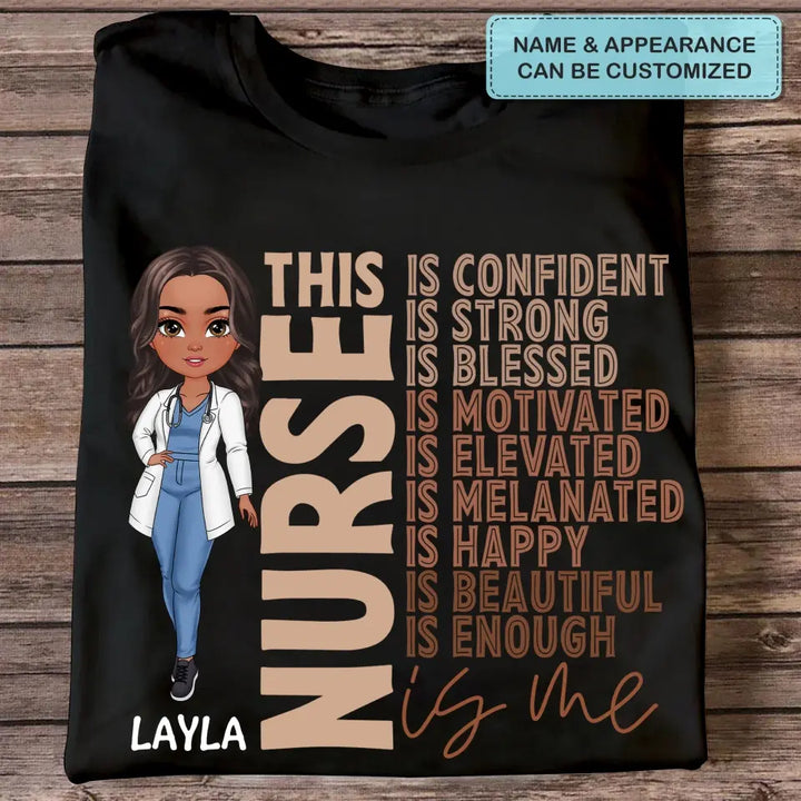 This Nurse Is Confident Strong Blessed - Personalized Custom T-shirt - Nurse's Day, Appreciation Gift For Nurse