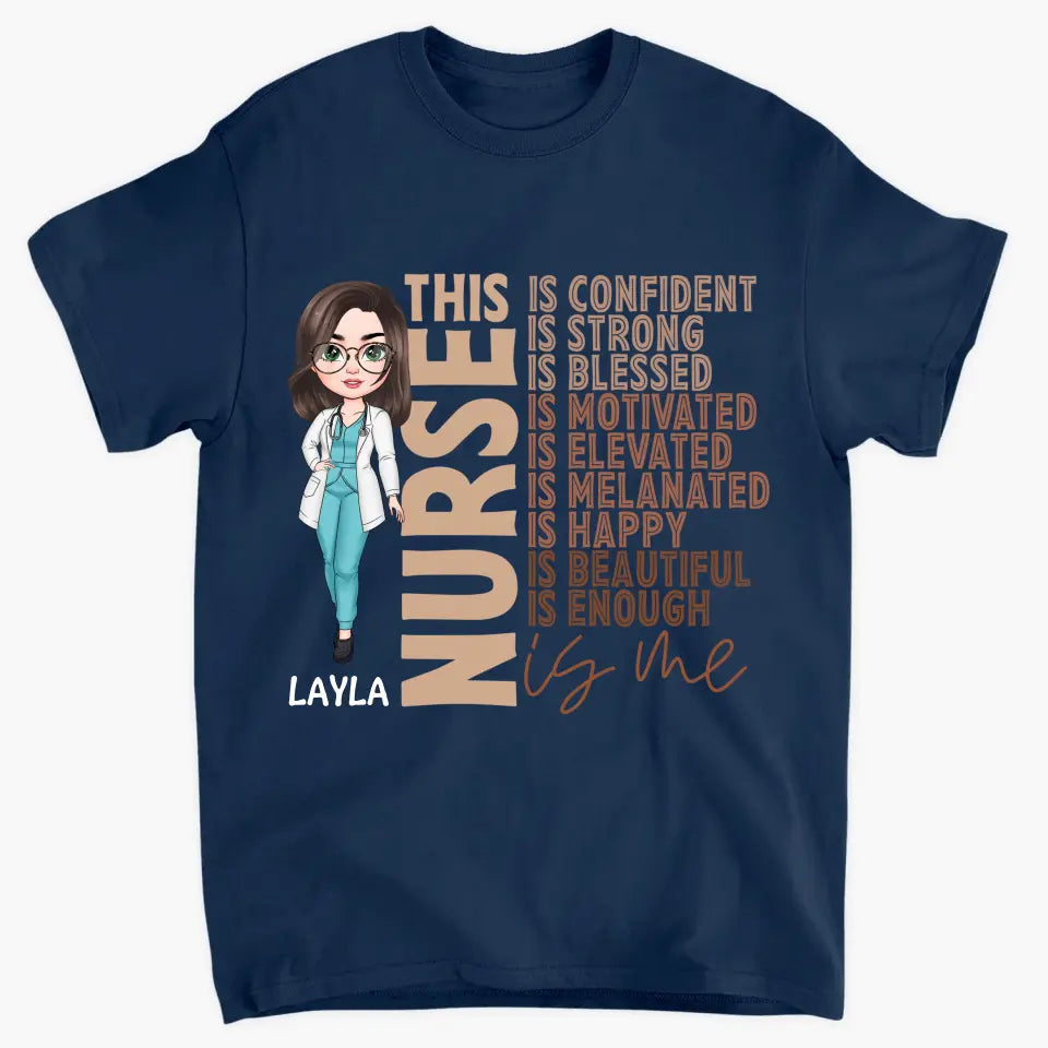 This Nurse Is Confident Strong Blessed - Personalized Custom T-shirt - Nurse's Day, Appreciation Gift For Nurse