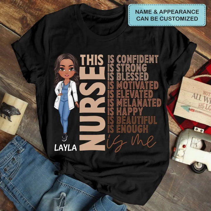 This Nurse Is Confident Strong Blessed - Personalized Custom T-shirt - Nurse's Day, Appreciation Gift For Nurse