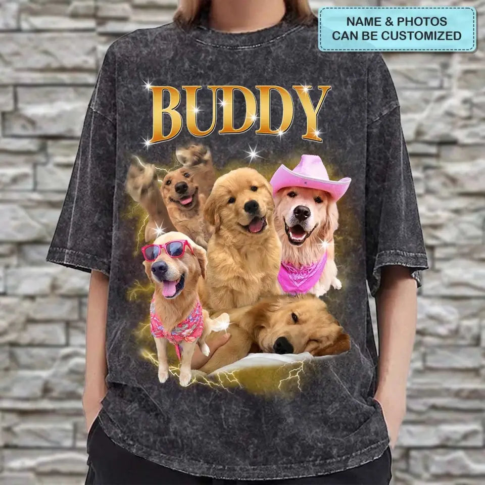 Retro Pet Comfort Tee - Personalized Custom T-shirt - Anniversary, Birthday Gift For Husband, Wife, Pet Lovers AGCPD074