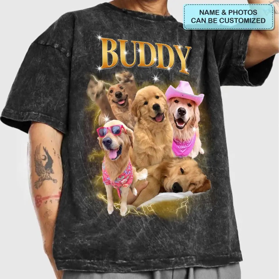 Retro Pet Comfort Tee - Personalized Custom T-shirt - Anniversary, Birthday Gift For Husband, Wife, Pet Lovers AGCPD074