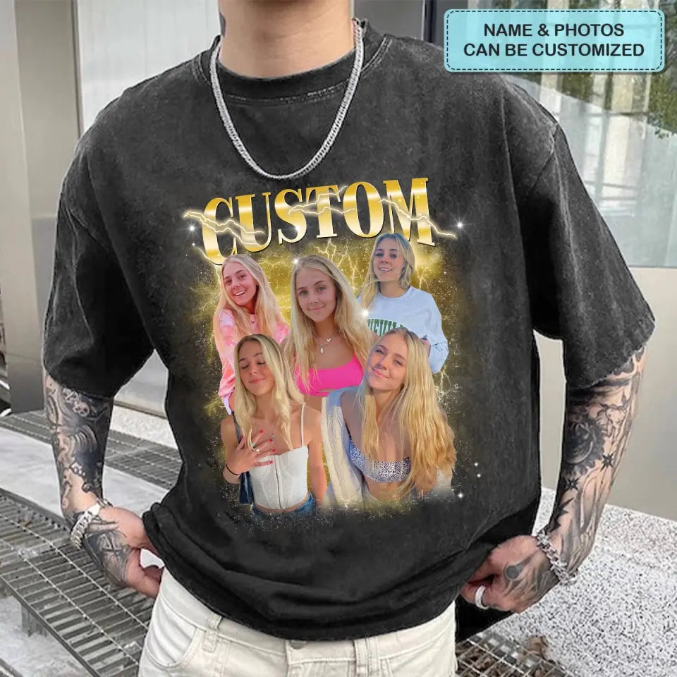 Custom Retro Bootleg Rap Tee -  Personalized Custom Bootleg T-shirt - Valentine's Day, Anniversary, Birthday Gift For Husband, Wife, Boyfriend, Girlfriend AGCHA012