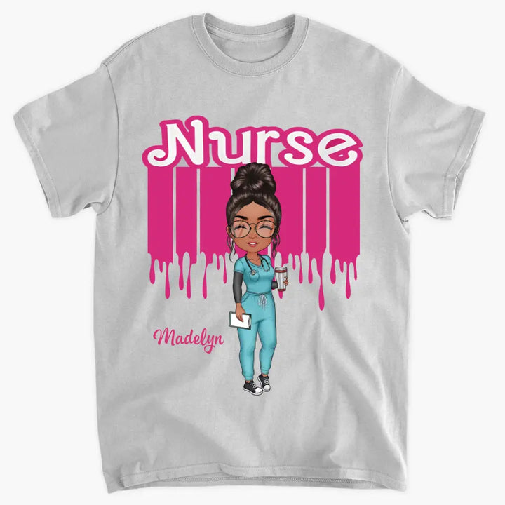 Pink Nurse Doll - Personalized Custom T-shirt - Nurse's Day, Appreciation Gift For Nurse