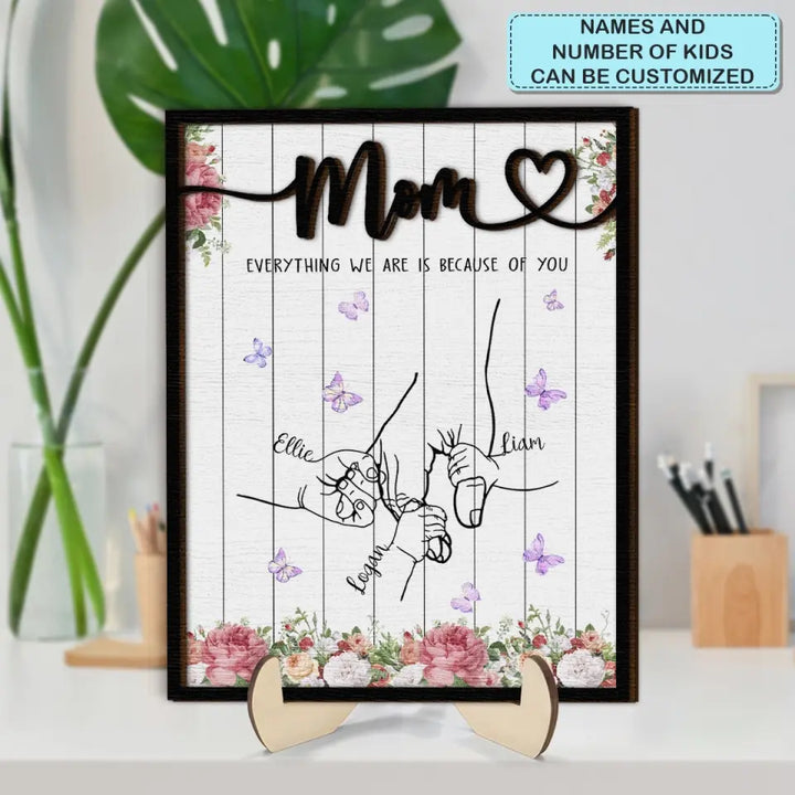 We Love You Mom - Personalized Custom 2-Layer Wooden Plaque - Mother's Day Gift For Family Members, Mom