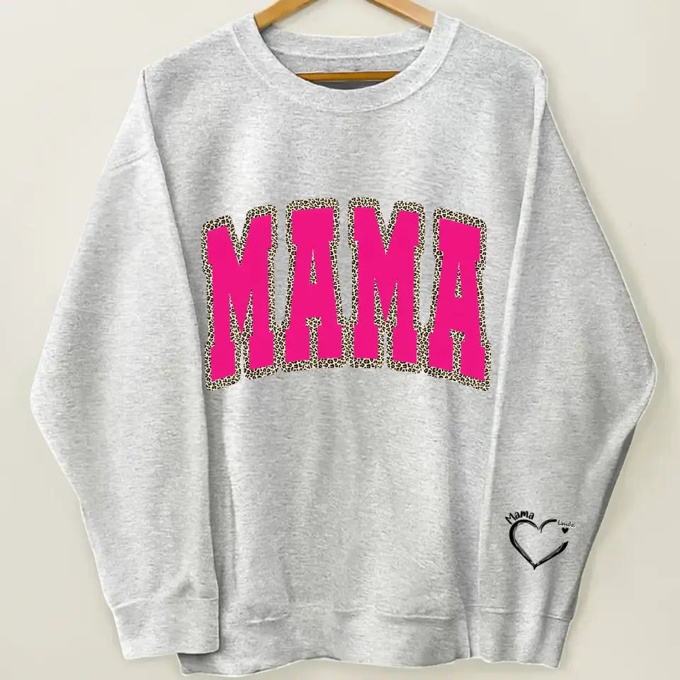 Mama Leopard - Personalized Custom Sweatshirt - Mother's Day, Easter Day Gift For Grandma, Mom