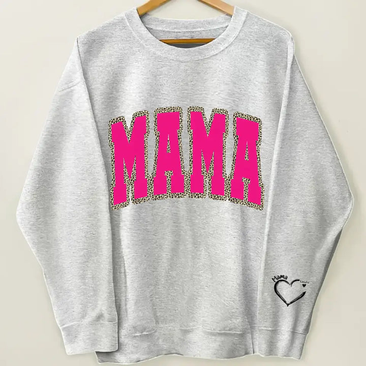 Mama Leopard - Personalized Custom Sweatshirt - Mother's Day, Easter Day Gift For Grandma, Mom