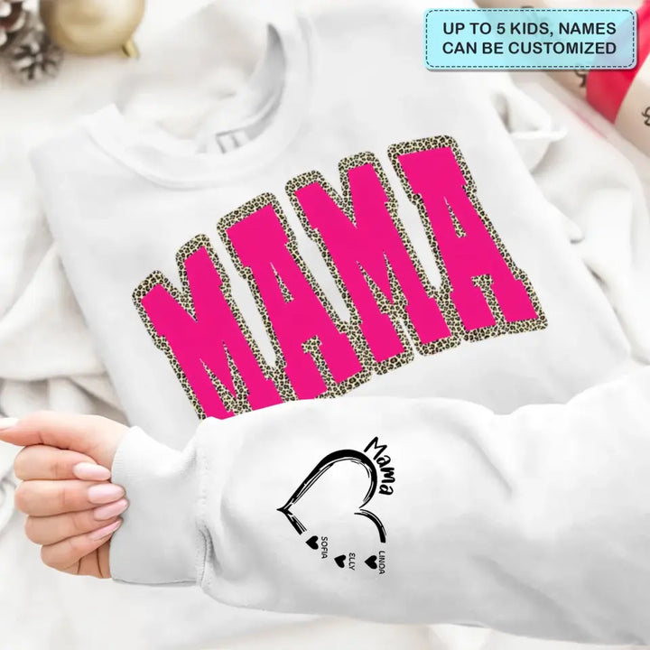 Mama Leopard - Personalized Custom Sweatshirt - Mother's Day, Easter Day Gift For Grandma, Mom