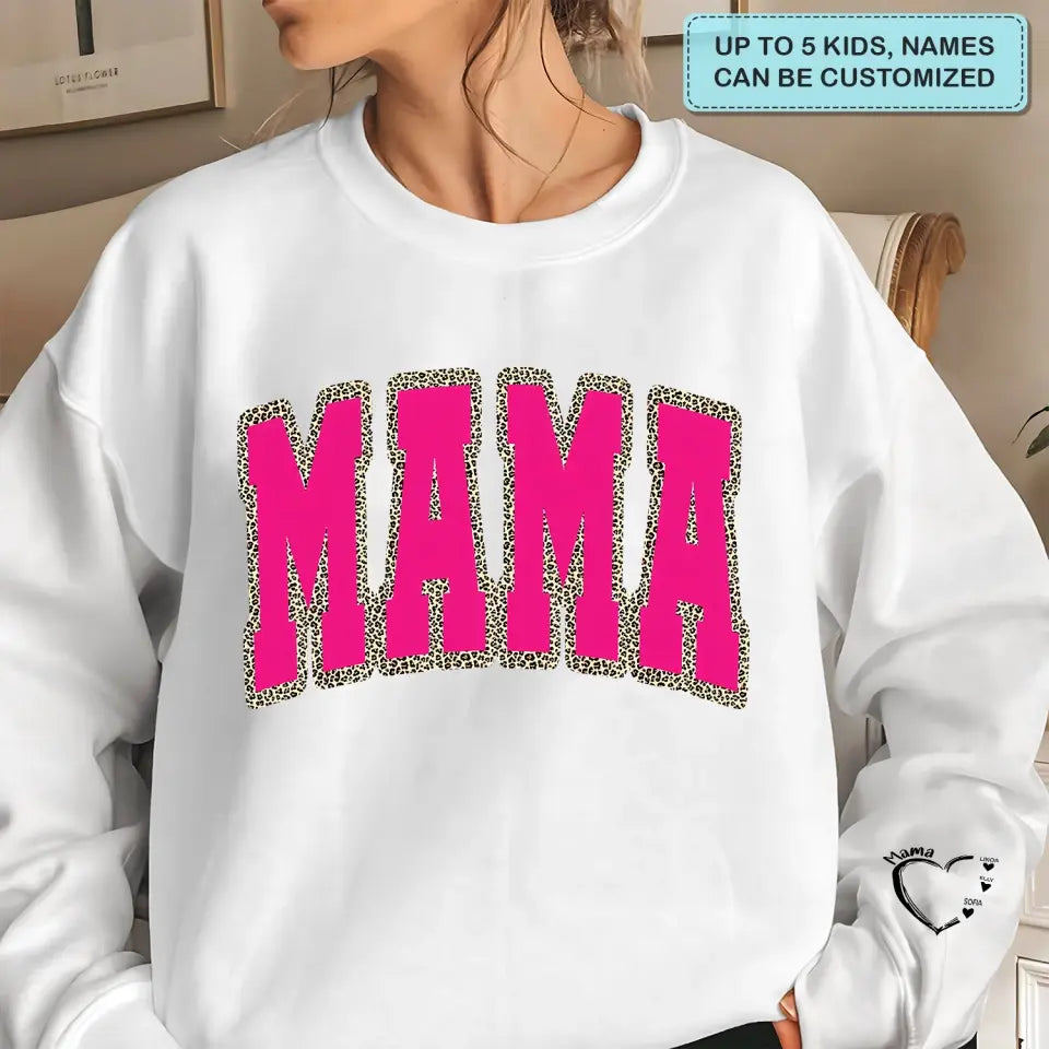 Mama Leopard - Personalized Custom Sweatshirt - Mother's Day, Easter Day Gift For Grandma, Mom