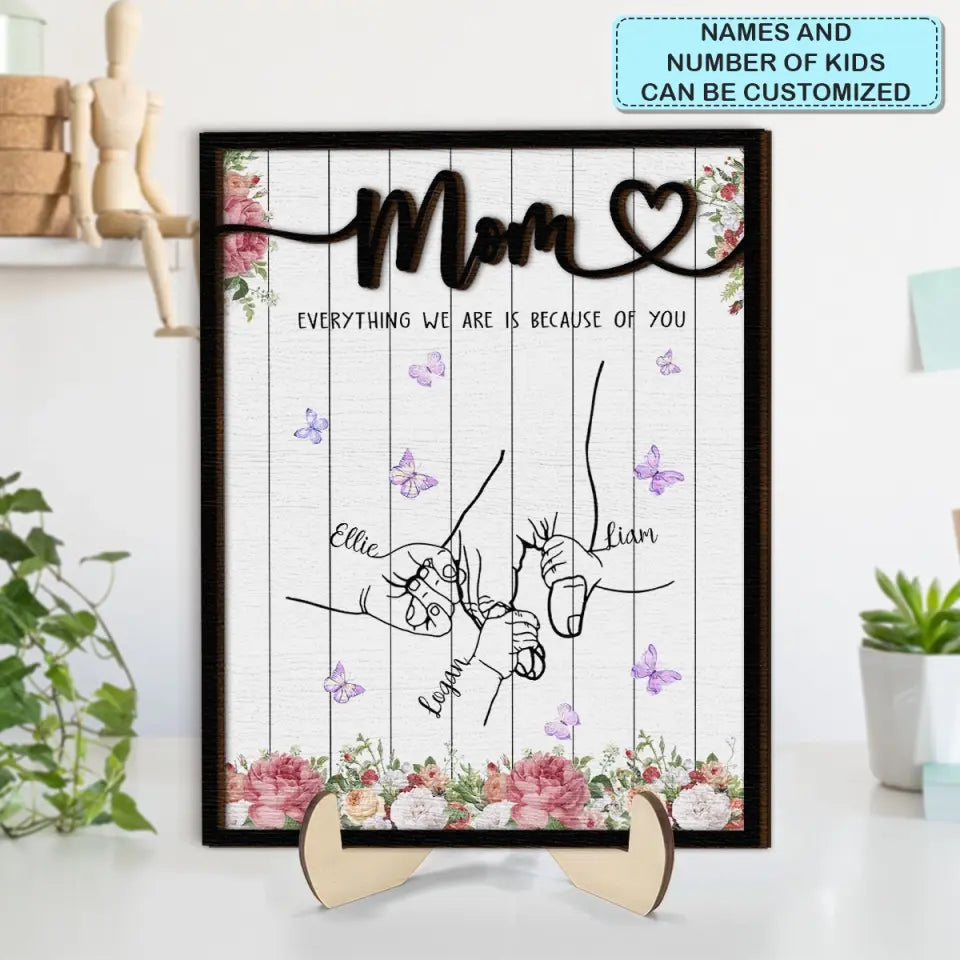 We Love You Mom - Personalized Custom 2-Layer Wooden Plaque - Mother's Day Gift For Family Members, Mom