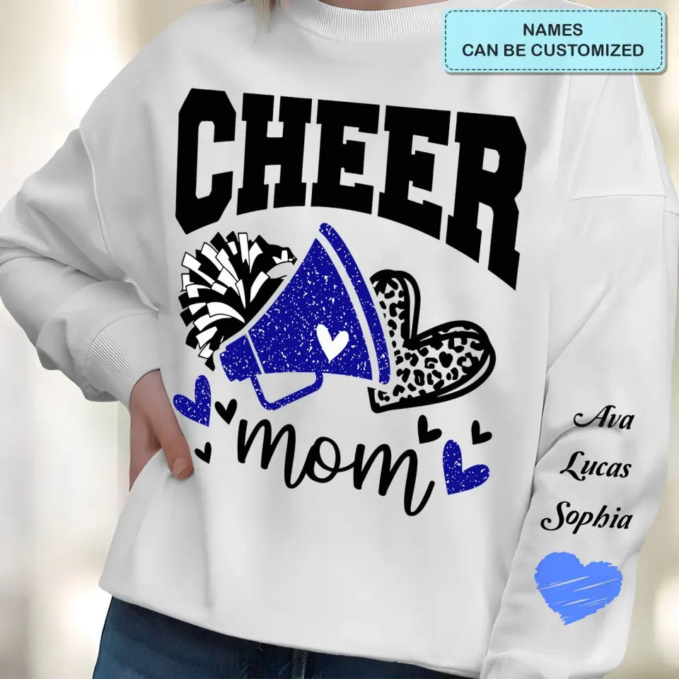 Cheer Mom  - Personalized Custom Sweatshirt - Mother's Day Gift For Grandma, Mom, Family Members