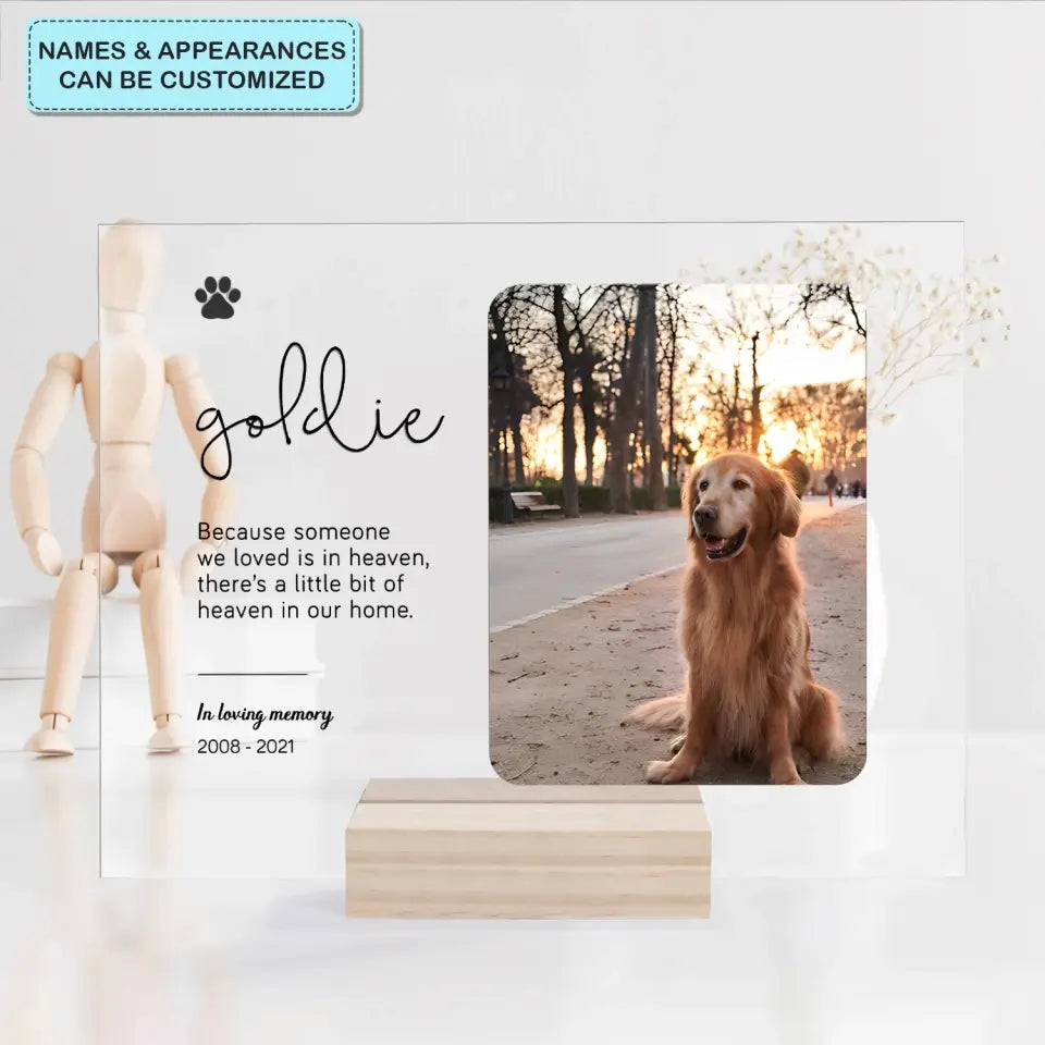 Pet Memorial - Personalized Custom Acrylic Plaque - Gift For Dog Lover, Pet Lover, Family