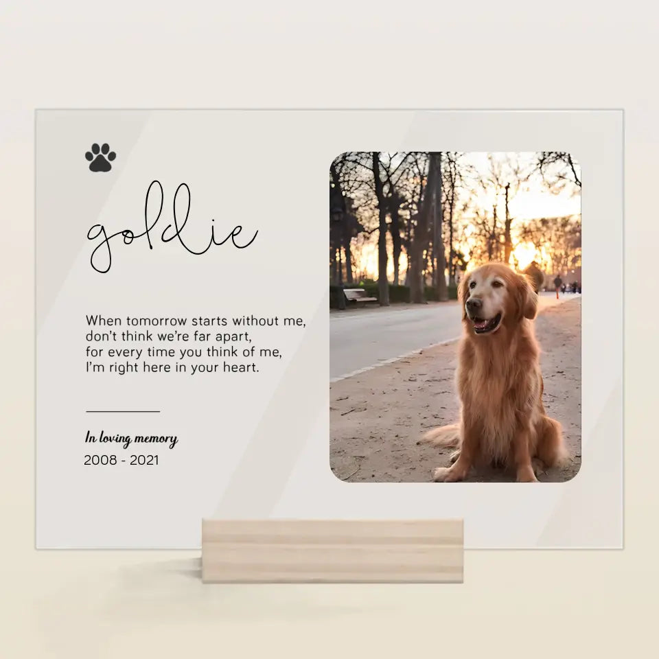 Pet Memorial - Personalized Custom Acrylic Plaque - Gift For Dog Lover, Pet Lover, Family