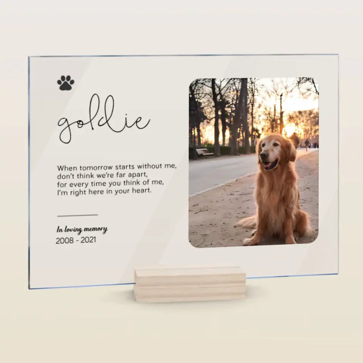 Pet Memorial - Personalized Custom Acrylic Plaque - Gift For Dog Lover, Pet Lover, Family