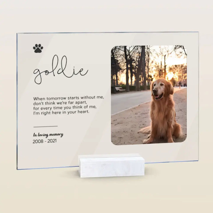 Pet Memorial - Personalized Custom Acrylic Plaque - Gift For Dog Lover, Pet Lover, Family