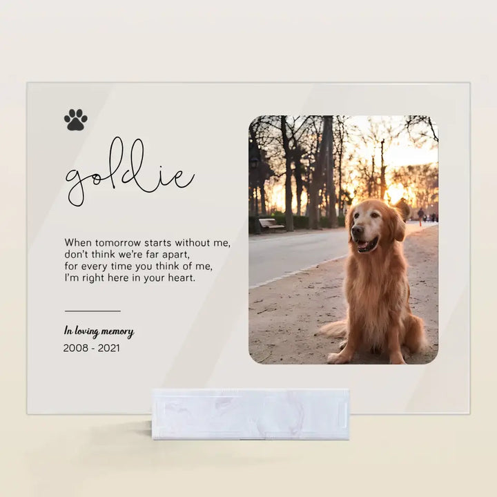 Pet Memorial - Personalized Custom Acrylic Plaque - Gift For Dog Lover, Pet Lover, Family