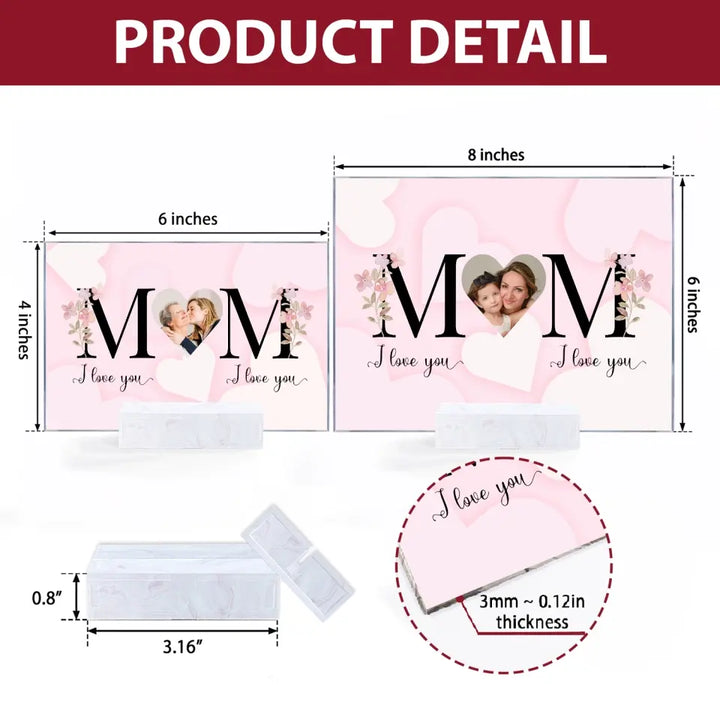 Mom I Love You - Personalized Custom Acrylic Plaque - Easter, Mother's Day Gift For Grandma, Mom