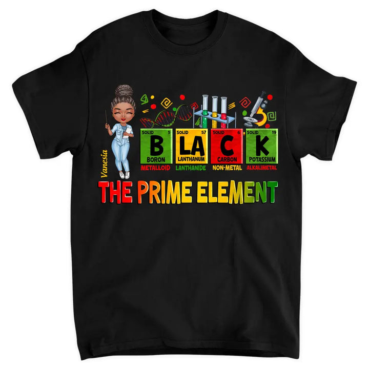 Black Teacher The Prime Element- Personalized Custom T-shirt - Teacher's Day, Appreciation Gift For Teacher