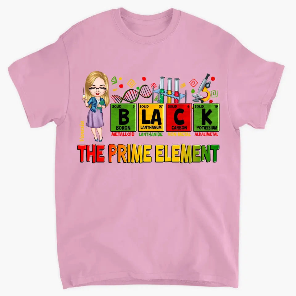 Black Teacher The Prime Element- Personalized Custom T-shirt - Teacher's Day, Appreciation Gift For Teacher