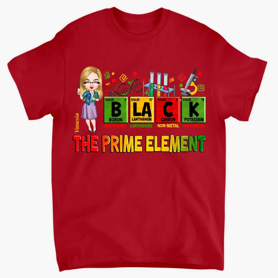 Black Teacher The Prime Element- Personalized Custom T-shirt - Teacher's Day, Appreciation Gift For Teacher