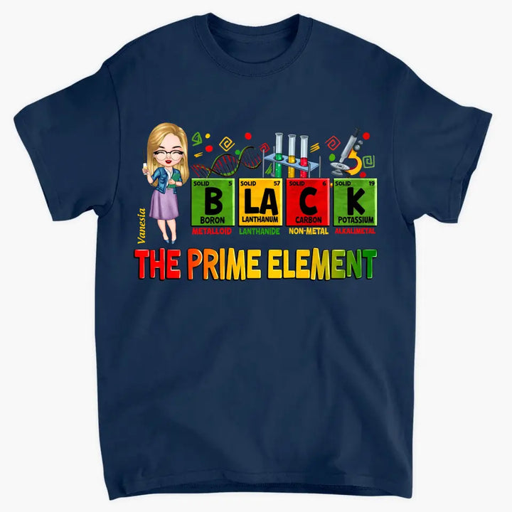 Black Teacher The Prime Element- Personalized Custom T-shirt - Teacher's Day, Appreciation Gift For Teacher