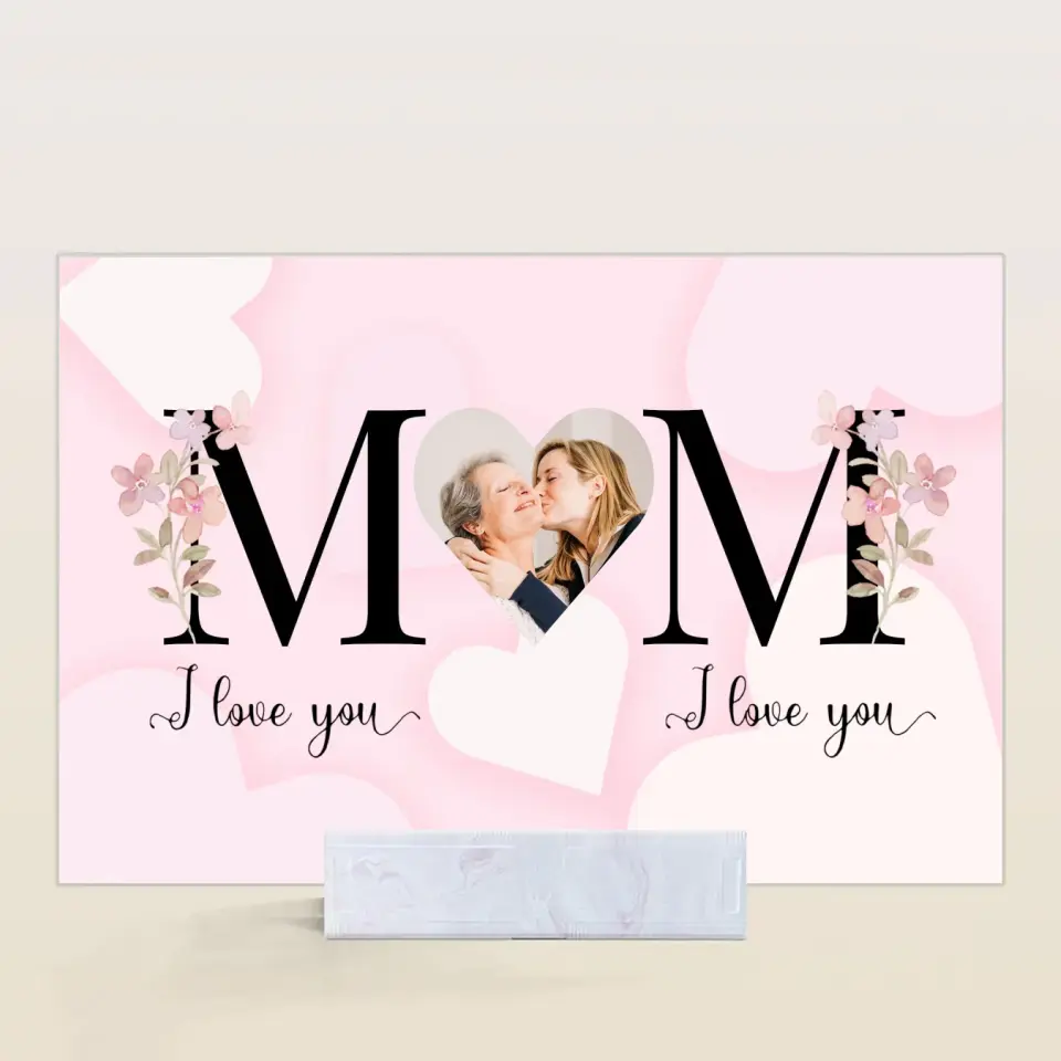 Mom I Love You - Personalized Custom Acrylic Plaque - Easter, Mother's Day Gift For Grandma, Mom
