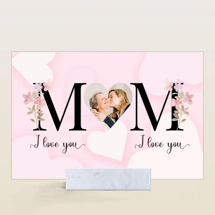 Mom I Love You - Personalized Custom Acrylic Plaque - Easter, Mother's Day Gift For Grandma, Mom